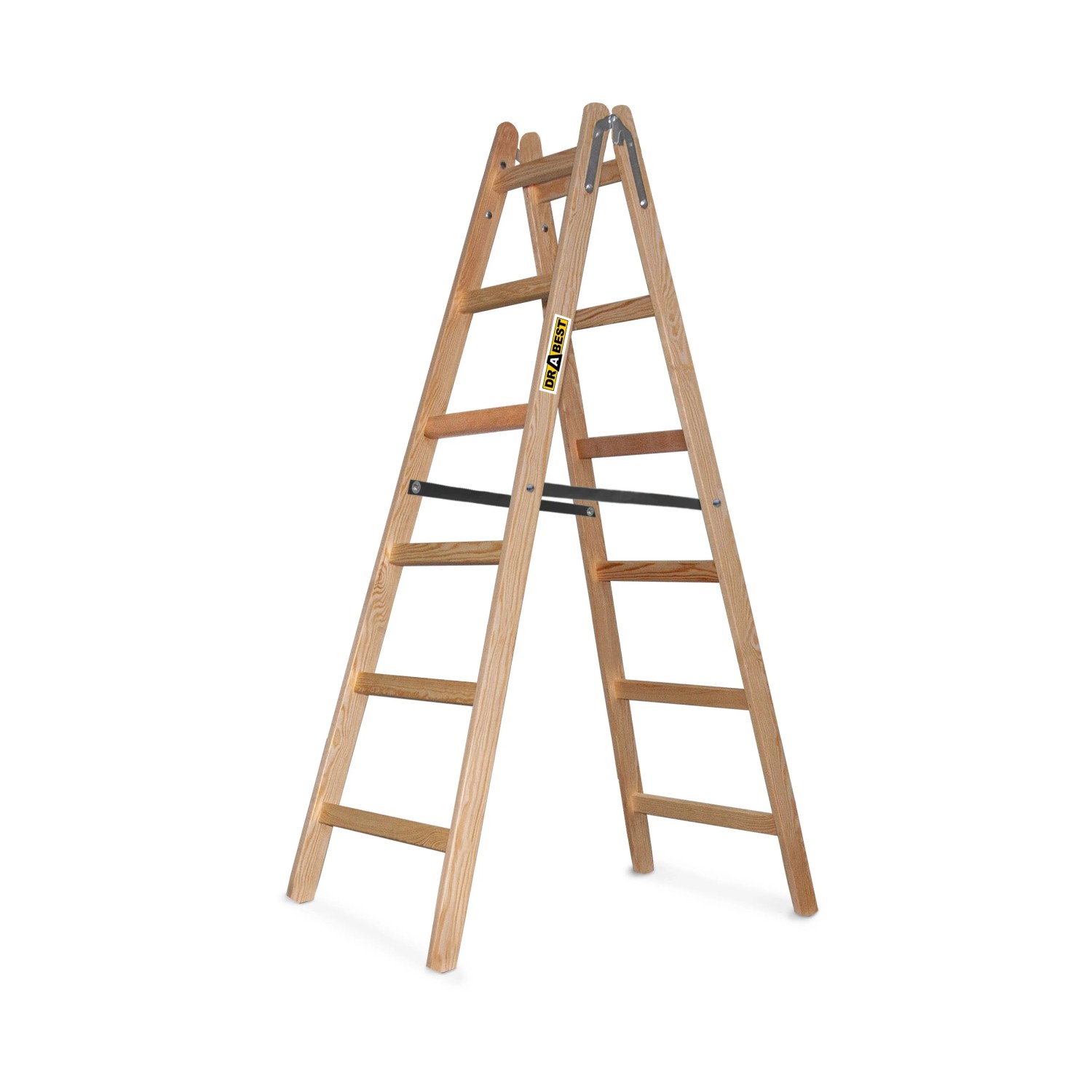 DRABEST Holz Malerleiter Beidseitig Begehbar 2x6 Stufen 150 KG