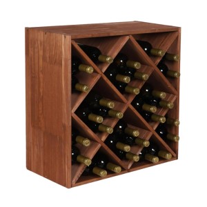 Weinregal Vincellar Modul aus Kiefernholz, braun geölt, für 30 Flaschen.