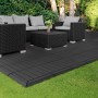 ML-Design WPC Abschlussleiste Ecke rechts, anthrazit, für WPC-Fliesen auf Terrasse.