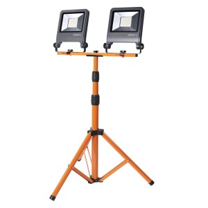Osram LED-Baustrahler Tripod mit 2 Strahlern (je 50W) auf Stativ, höhenverstellbar bis 180cm.