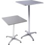 Quadratischer, silberner Gartentisch (60x60 cm) von Garden Pleasure mit Aluminiumgestell.