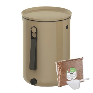 Skaza Küchenkompostbehälter Bokashi Organko Starterset, braun/beige, mit Zubehör.