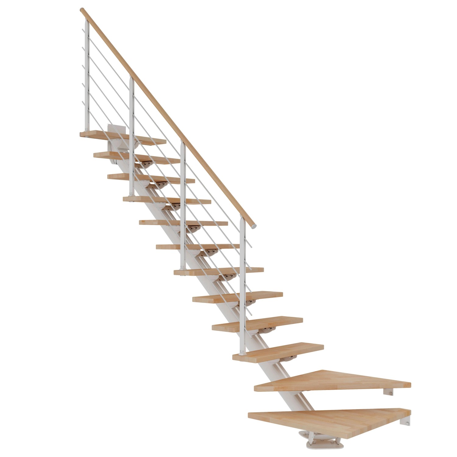 Dolle Mittelholmtreppe Sydney 12 Stufen Buche 1/4gew. Metallteile Weiß FSC® günstig online kaufen