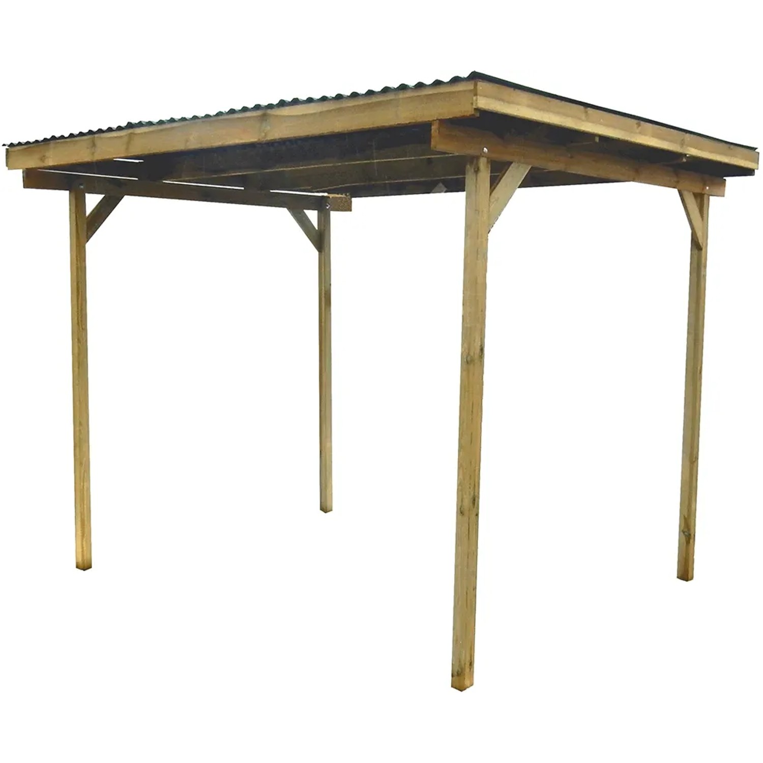 Holz Unterstand Carport mit PVC Dach, 300x250 cm, Pfosten 9x9 cm.