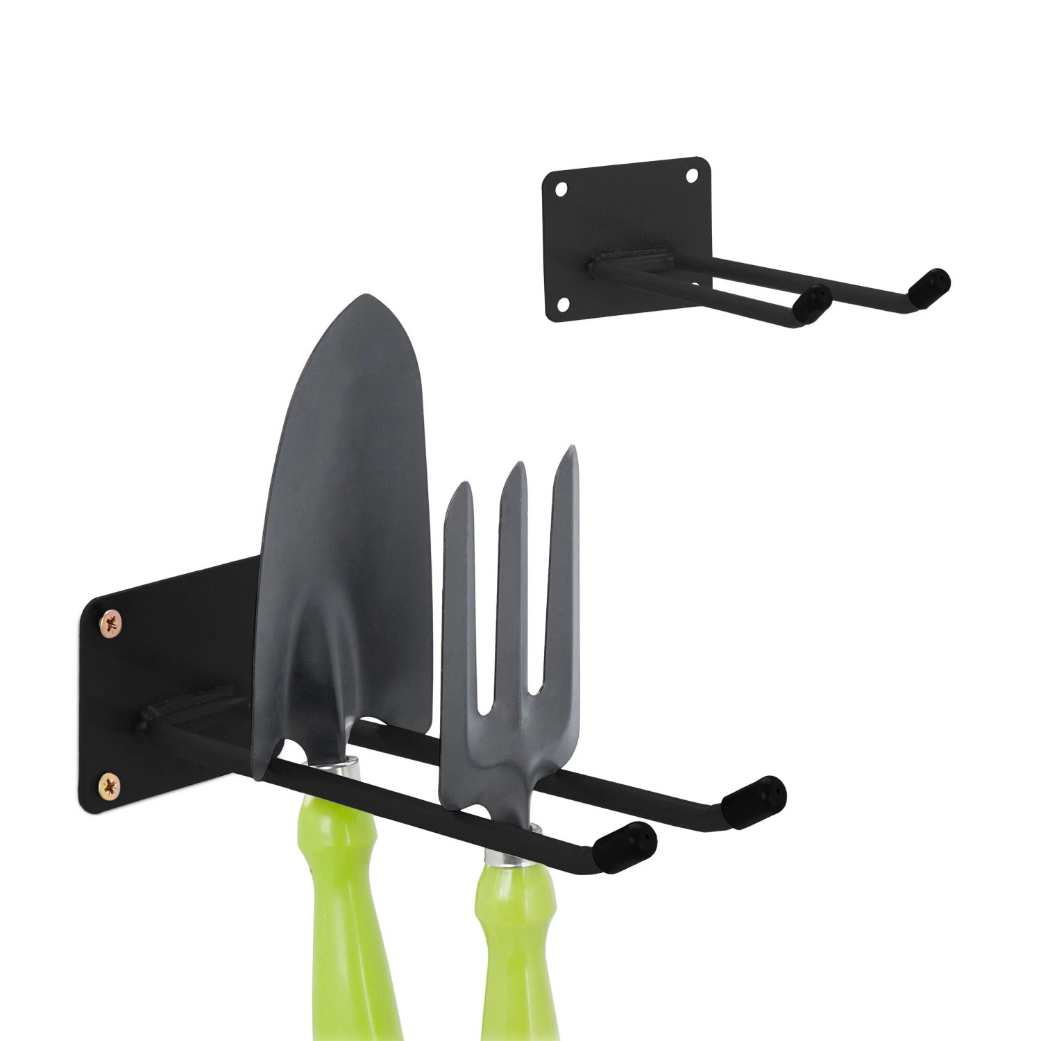 Relaxdays Wandhaken 2er Set Stahl Schwarz 7,5 cm x 9 cm x 24 cm