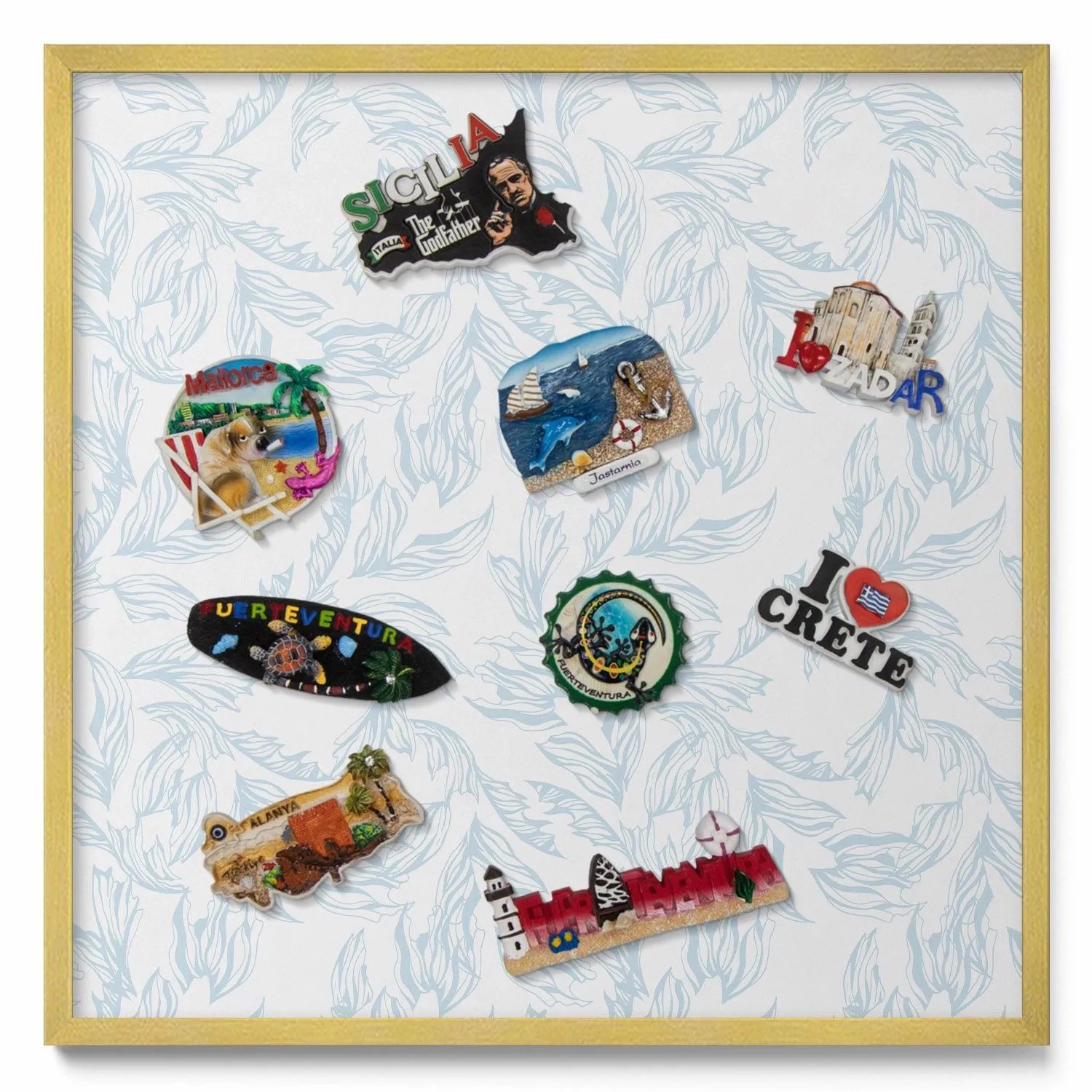 Tulup Magnettafel Magnettafel für Urlaubsmitbringsel Regelmäßiges Blattmust günstig online kaufen