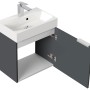 Posseik Badmöbel Cubi Slimline, 50 cm, Grafit mit offenem Schrank und Waschbecken.