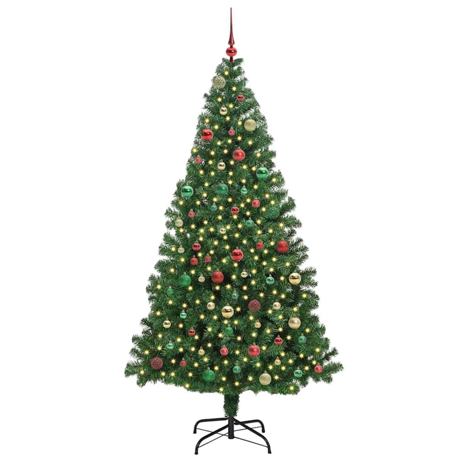 vidaXL Künstlicher Weihnachtsbaum mit 300 LEDs mit Ständer Grün 180 cm 3396921