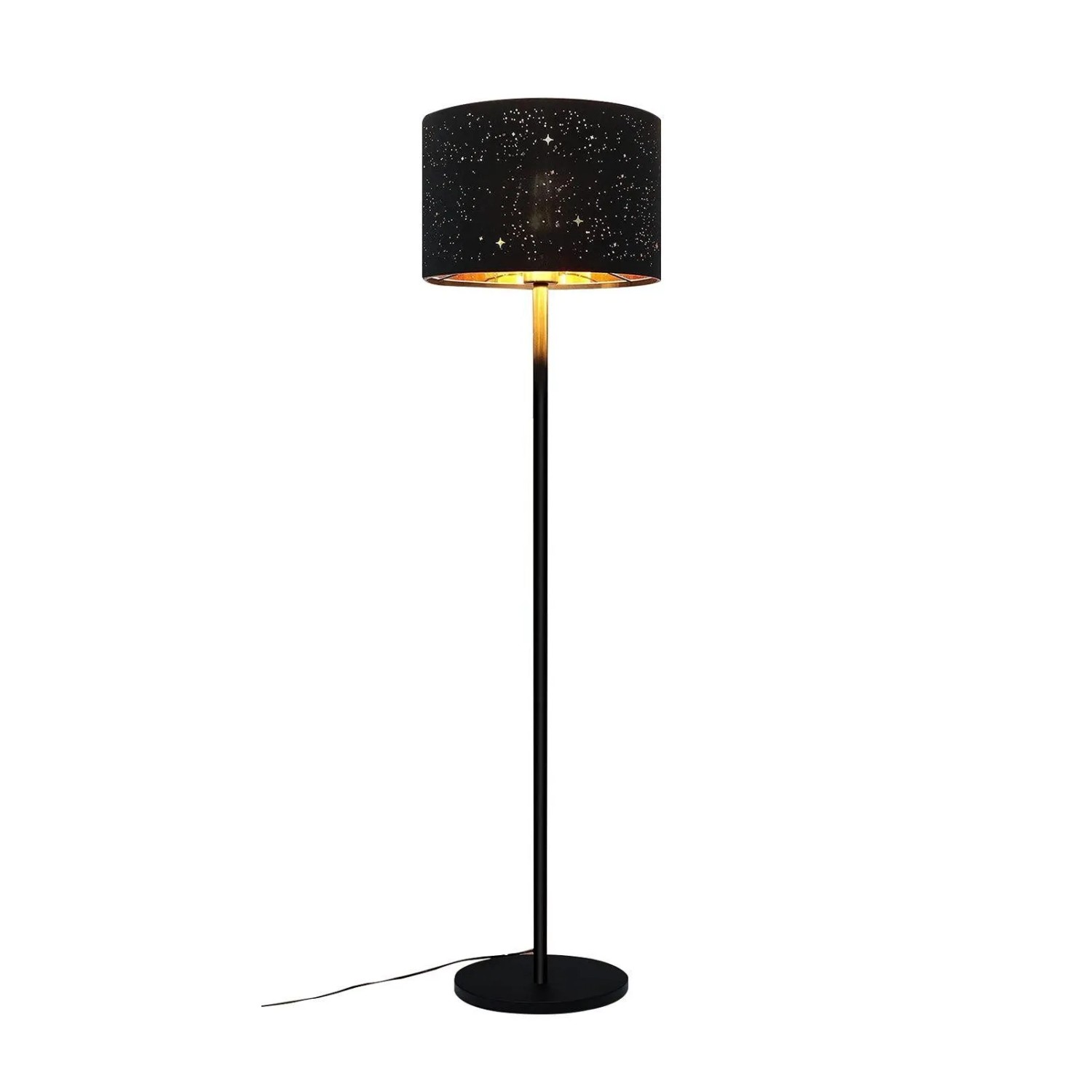 NETTLIFE Stehlampe aus Textil L145cm Schwarz