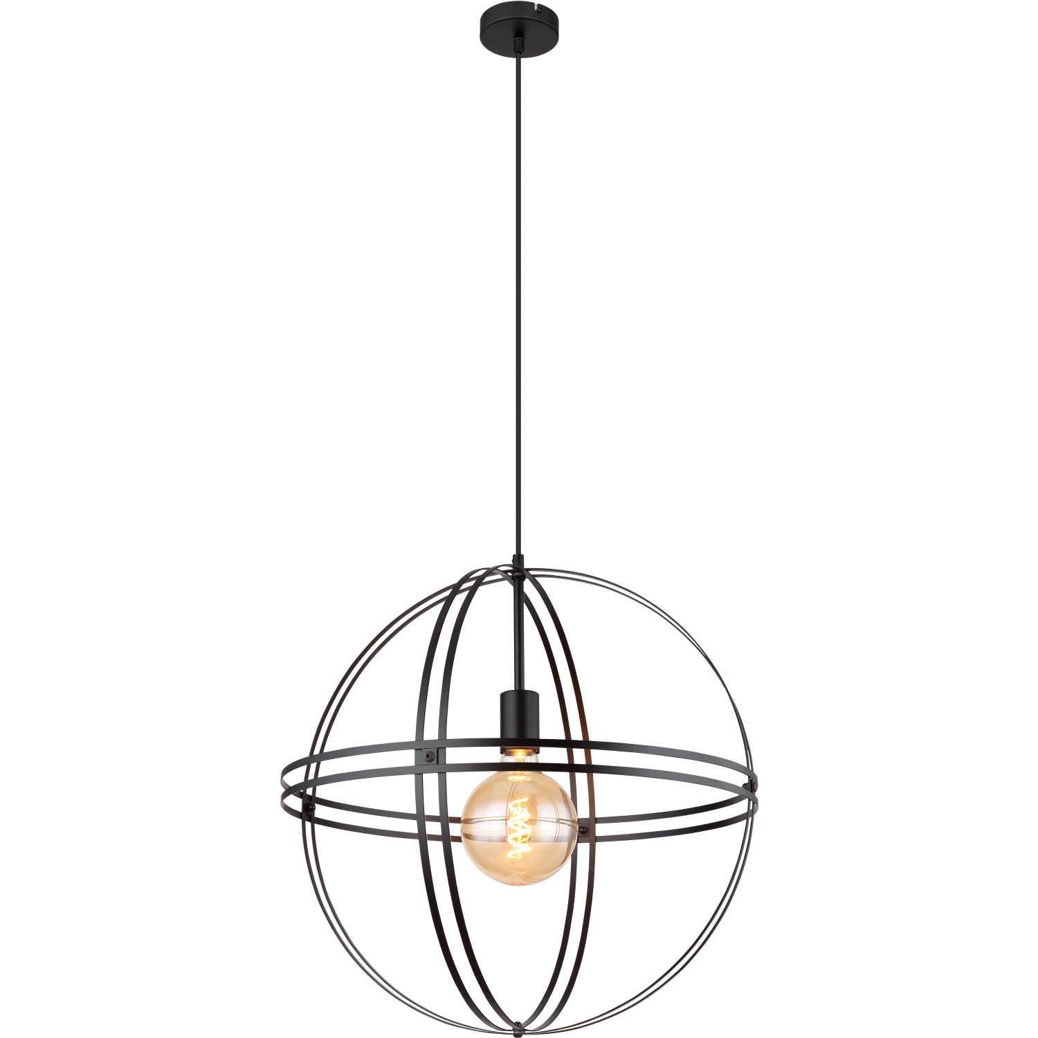 Globo Pendelleuchte 1-flammig Schwarz matt 500 x 1200 mm günstig online kaufen