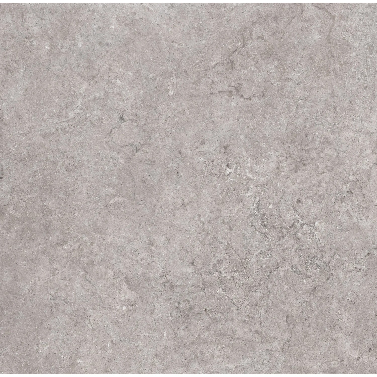 Bodenfliese Feinsteinzeug Jurassic, 60x60 cm, matt glasiert in Grau mit Steinoptik.