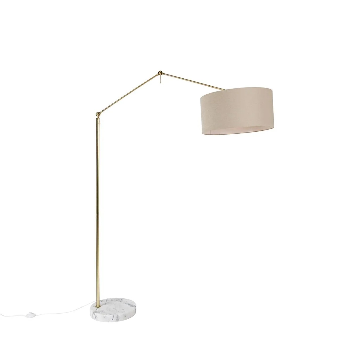 QAZQA Stehleuchte Gold mit Schirm HellBraun 50 cm Verstellbar Herausgeber