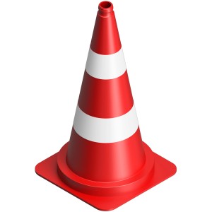 Schake Leitkegel, 750 mm, rot-weiß, mit reflektierender Folie für Baustellen.