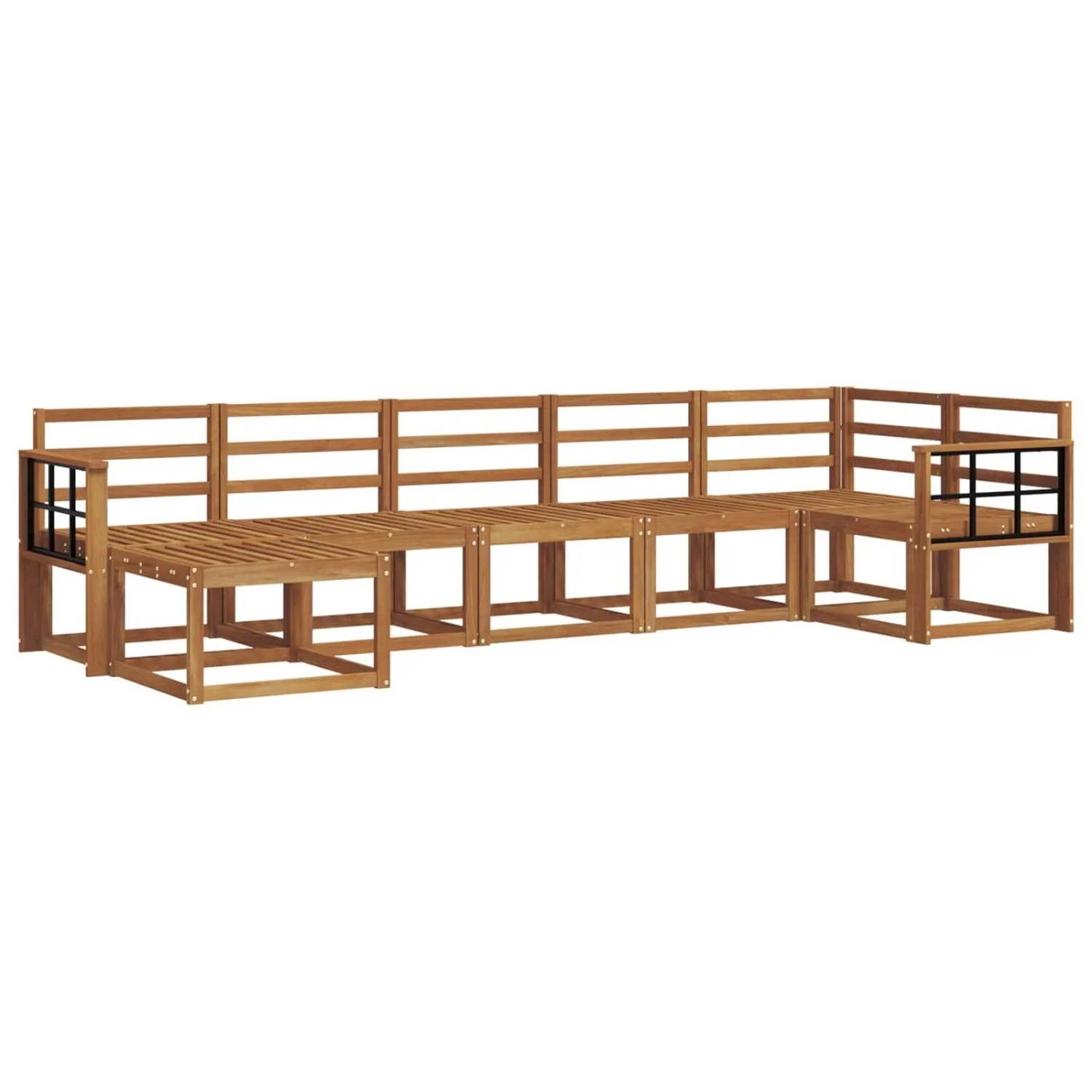 vidaXL Outdoor-Sofagarnitur 7-Tlg Natur Massivholz Akazie 3366717