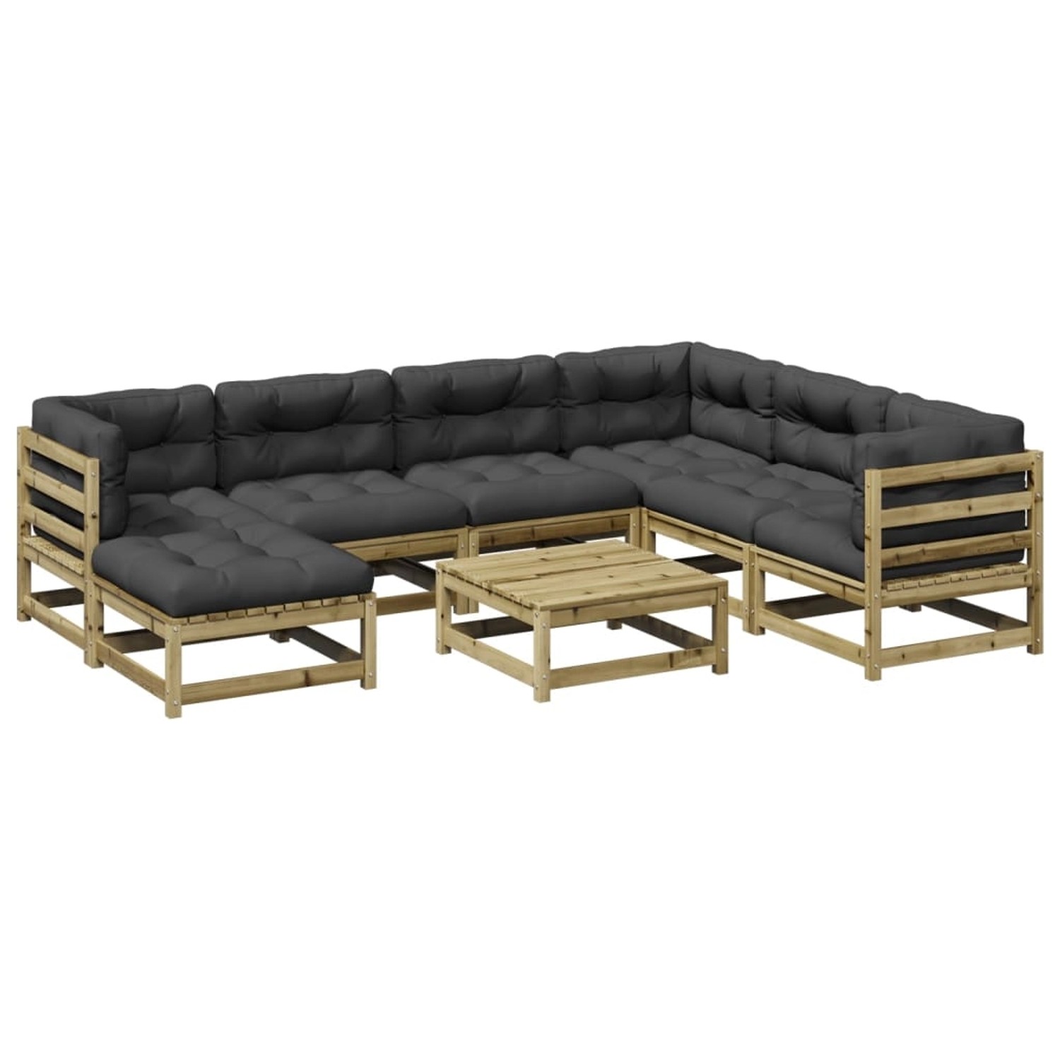 vidaXL 8-Tlg Garten-Sofagarnitur mit Kissen Kiefernholz Imprägniert 3299559 günstig online kaufen