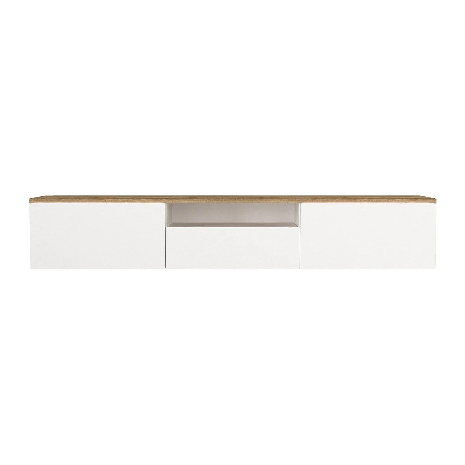 Vente-unique Tv-Hängeschrank Lotula Naturfarben Hell  Weiß 180 cm