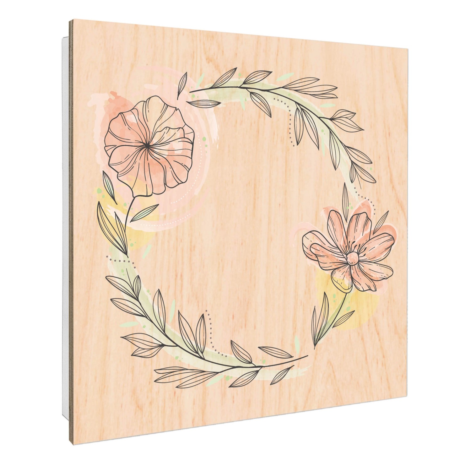 Banjado Schlüsselkasten mit Holzfront 30x30cm Weiß Scharnier Links 50 Haken günstig online kaufen