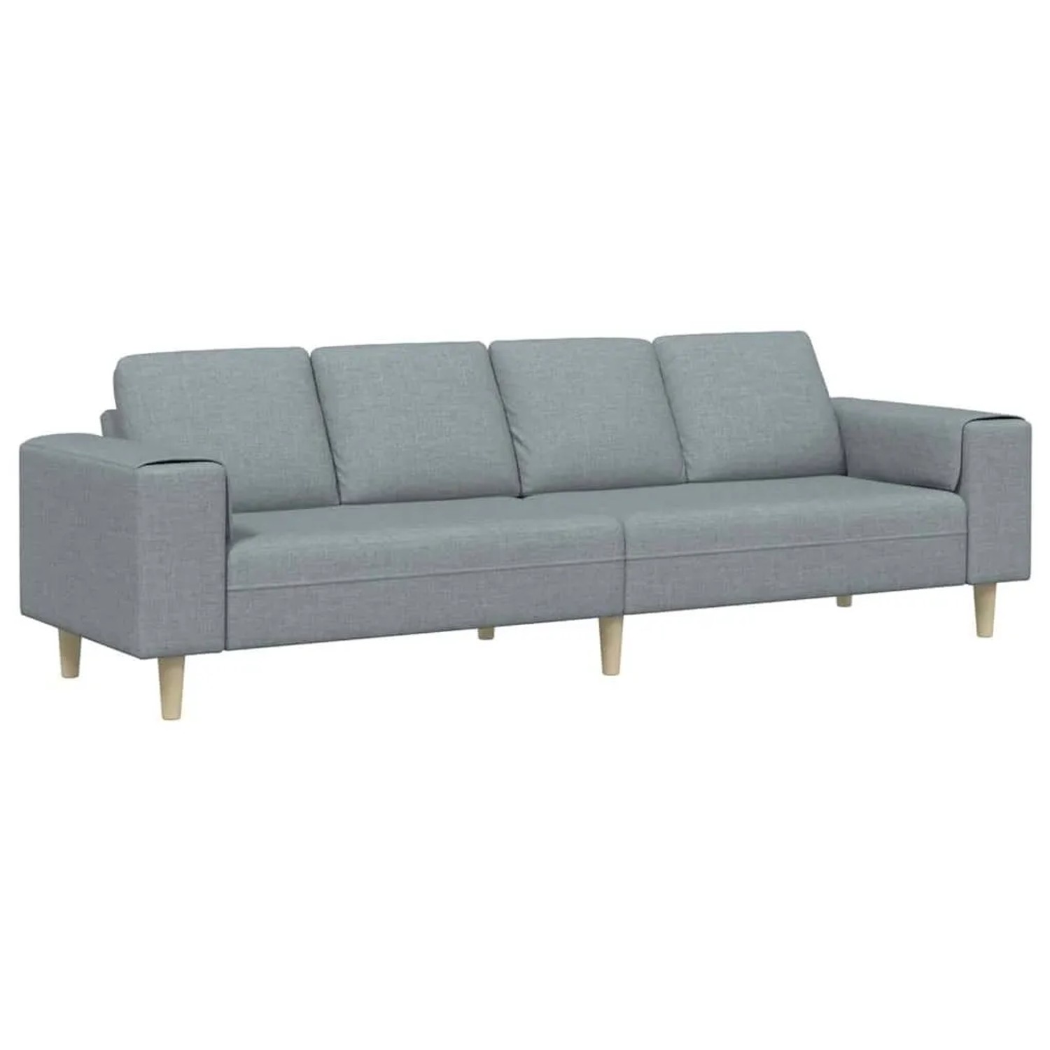 vidaXL Wohnzimmer Couch Hellgrau 250 x 77 x 76 cm Polyester 3335081