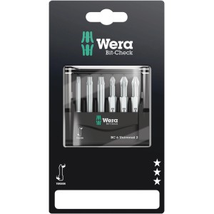 Wera Bit-Set Bit-Check 6 Universal 2, 6-teilig, aufstellbar. Bits für universellen Einsatz.