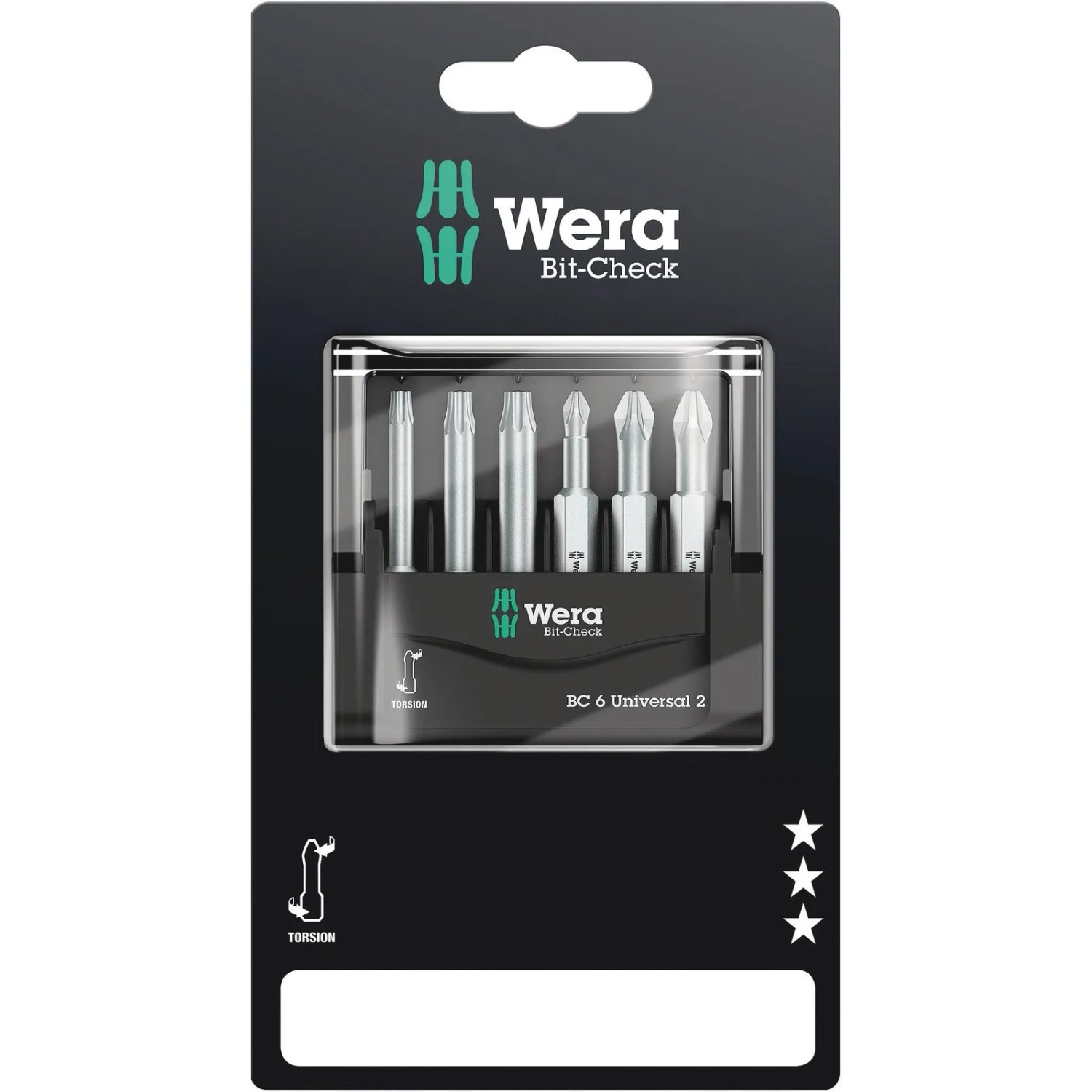 Wera Mini-Check Phillips Pozidriv TORX, 50 mm 05073638001 Bit-Set 6teilig Kreuzschlitz Phillips, Kr
