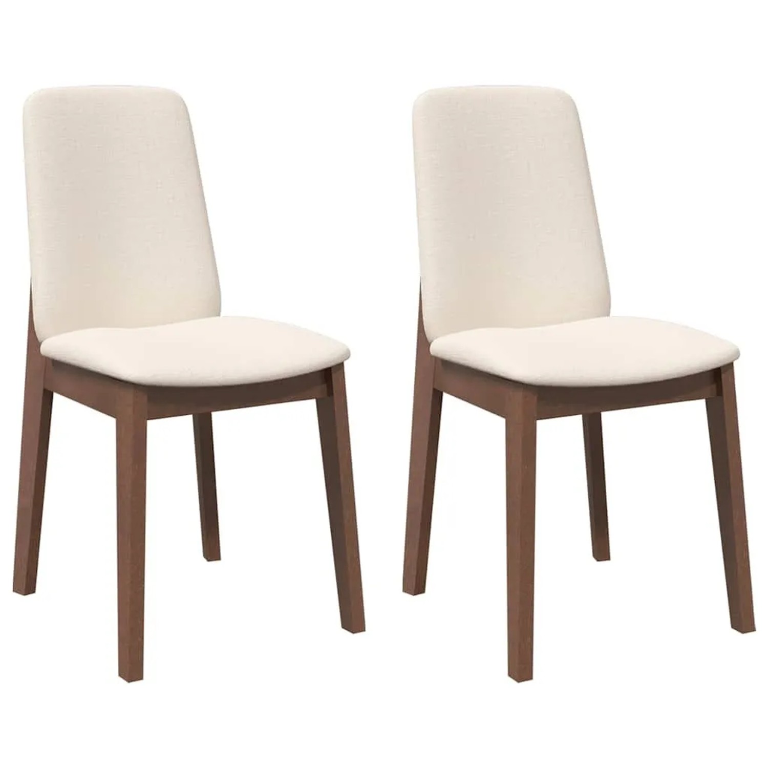 vidaXL Esszimmerstühle mit Kissen 2 Stk Braun Massivholz Gummibaum 4102443