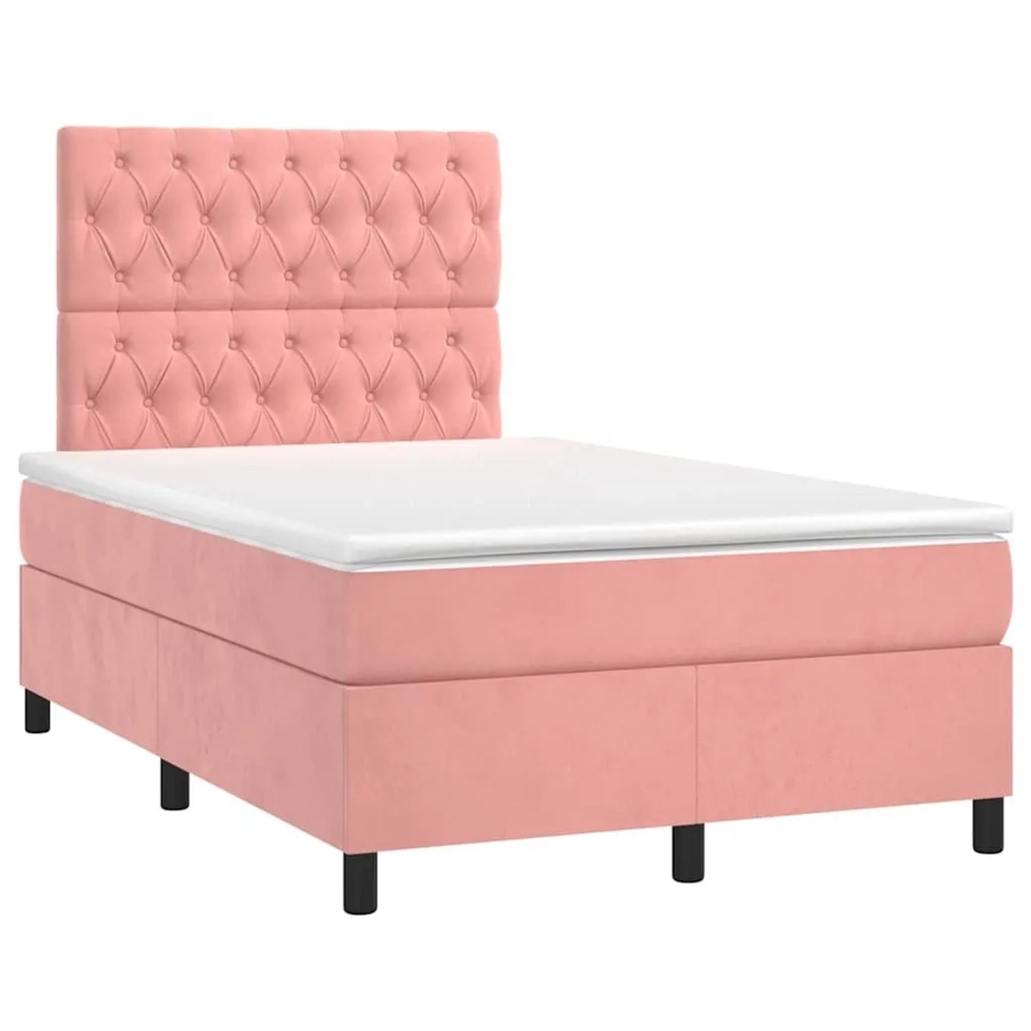 vidaXL Boxspringbett mit Matratze & LED Rosa 120x190 cm Samt 3270334 günstig online kaufen