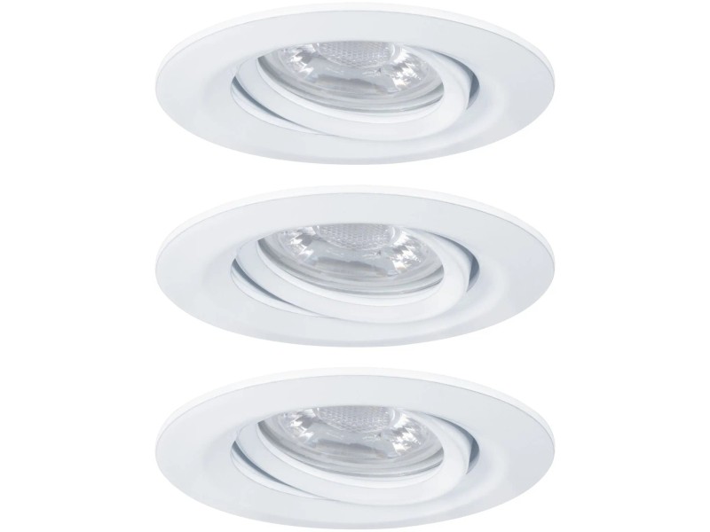 Paulmann 93625 Einbauleuchte LED Nova Einbaustrahler Rund Deckenspot 7W Einbaulampe GU10Weiß Dimmbar Einbaulicht IP65 Strahlwassergeschützt