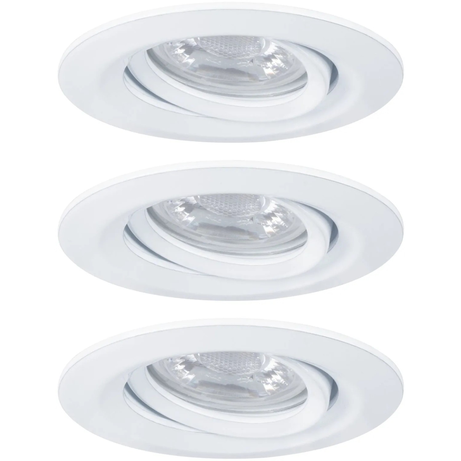 Paulmann LED Einbaustrahler Nova mini, 3er Set, schwenkbar, 4W, 2700K, weiß matt.