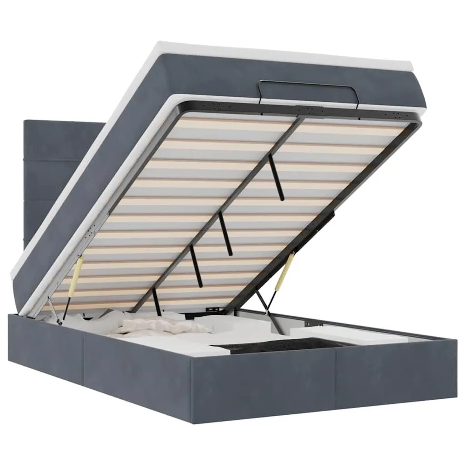 vidaXL Ottoman-Bett mit Matratzen Dunkelgrau 120x190 cm Samt 3313458