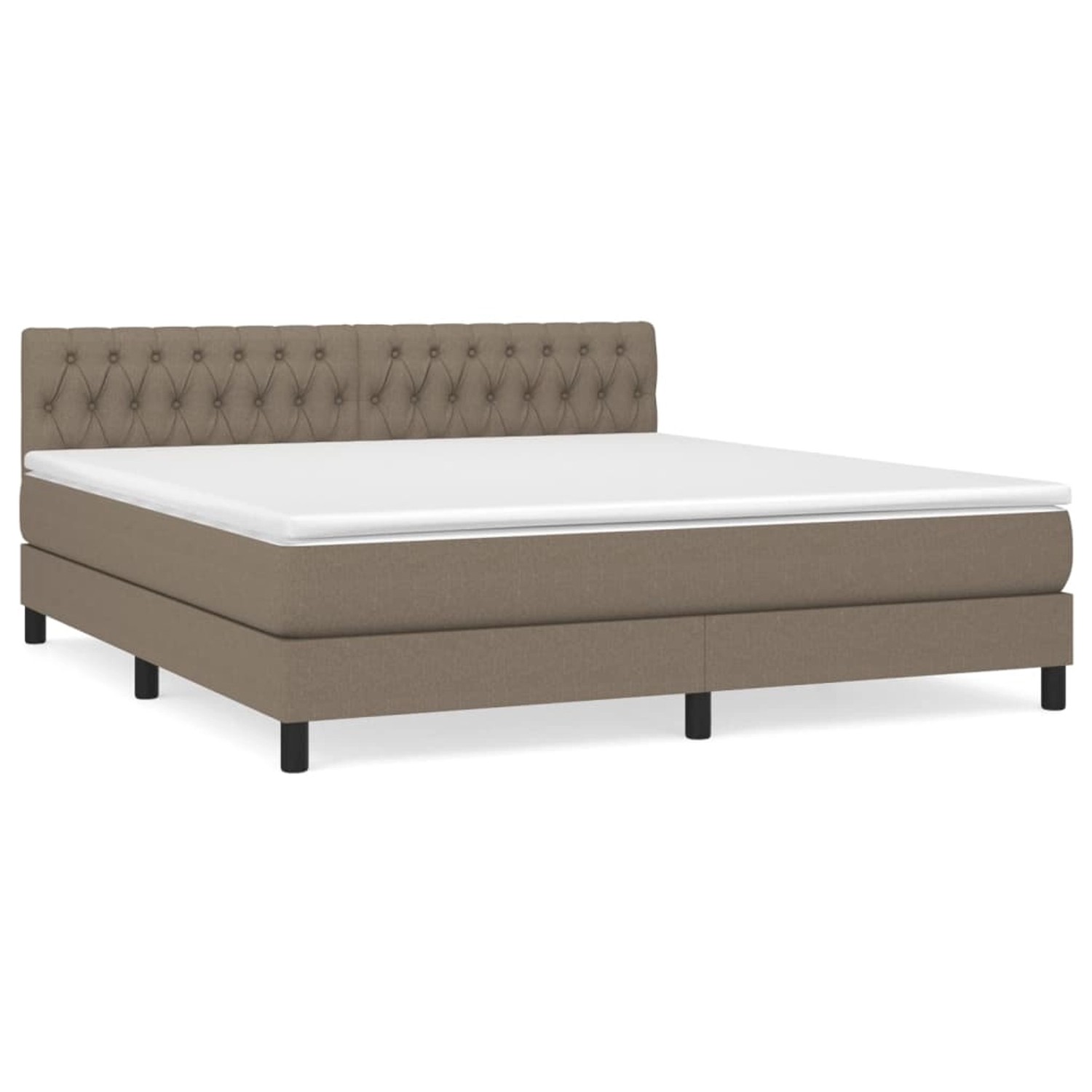 vidaXL Boxspringbett mit Matratze Taupe 180x200 cm Stoff1389575 günstig online kaufen