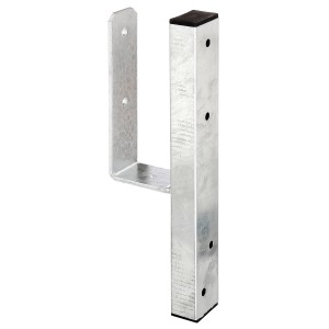 Alberts U-Pfostenträger, feuerverzinkt, 91x230/410mm, für sichere Pfostenbefestigung.