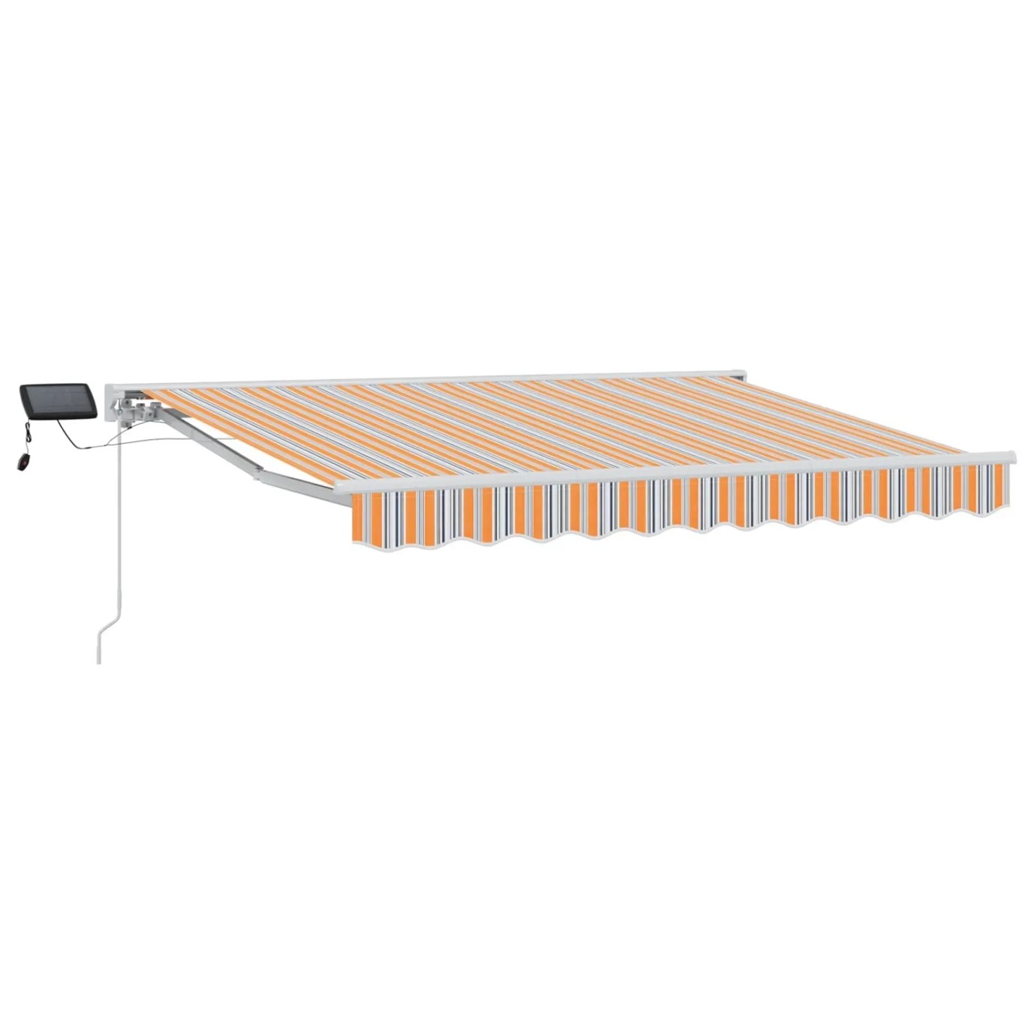 vidaXL Manueller Markisenrahmen mit LEDs Blau und Orange 3,5 x 2,5 m 3420601