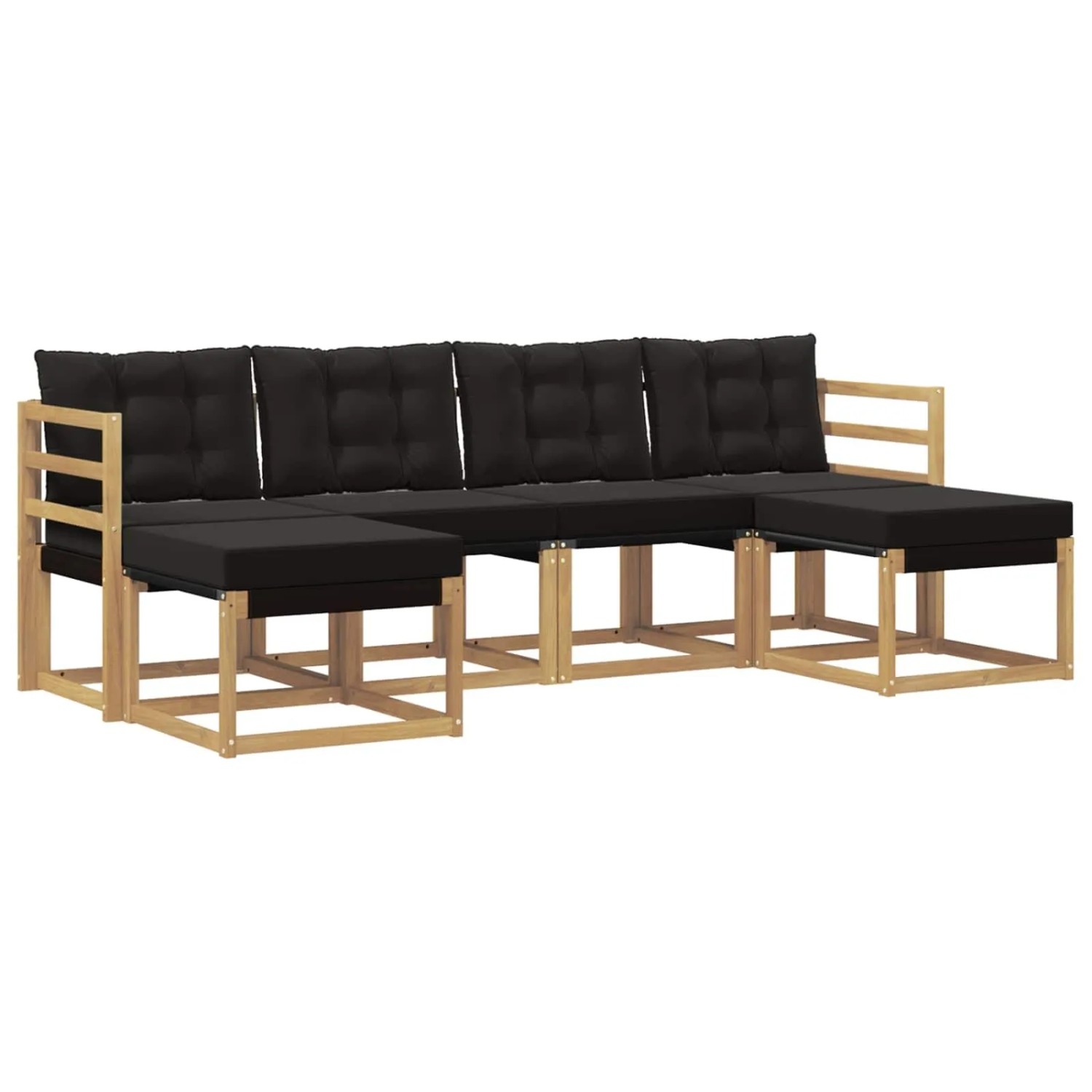vidaXL Outdoor-Sofagarnitur mit Kissen 6-Tlg Weiß und Schwarz 3389730