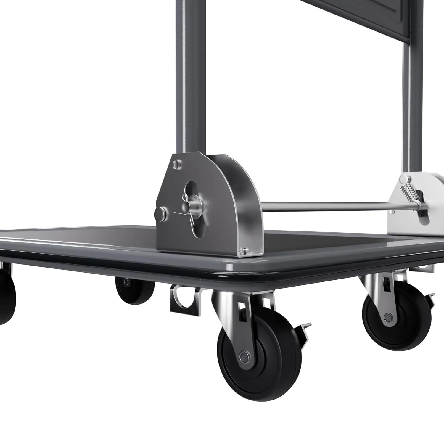 Detailansicht des klappbaren TroniTechnik Transportwagens mit 150 kg Tragkraft.