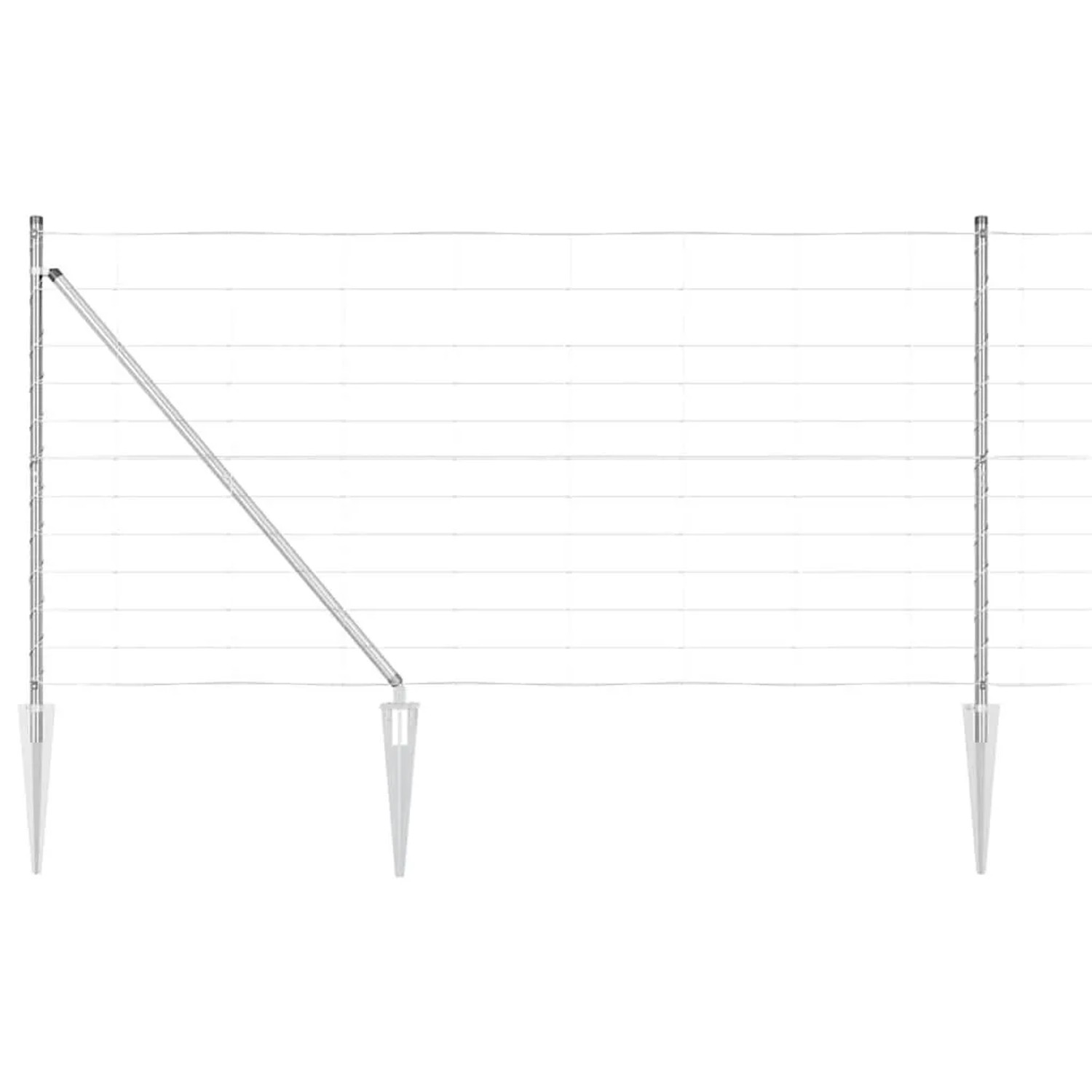 vidaXL Zaunpfosten Galvanisiert 50 x 1,2 m Stahl 3351456