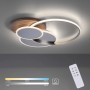 LED-Deckenleuchte Palma mit Holzdekor, dimmbar mit Fernbedienung. Moderne Deckenlampe für Wohnräume.