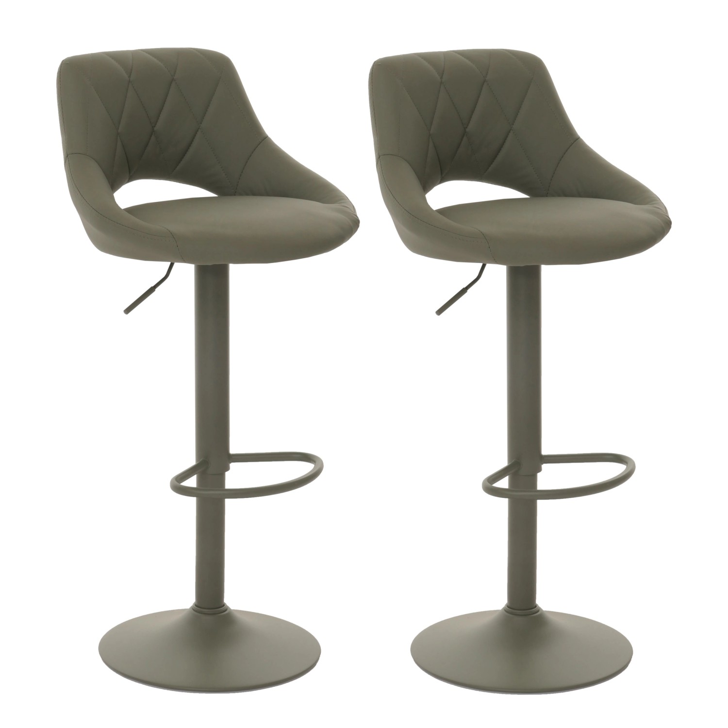 PROREGAL 2er-Set Barhocker Gepolstert Mit Lehne Sitzhöhe 60-82cm Fußablage günstig online kaufen