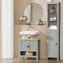 SoBuy Waschbeckenunterschrank Badschrank mit 2 Türen und 1 Fach 60x60x30cm Grau BZR69-HG_4