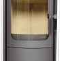 Hark Küchenofen Keramik 7 kW mit Automatik, Kaminofen mit Keramikverkleidung und Sichtfenster.