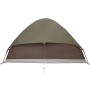 Braunes Kuppel-Campingzelt für 2 Personen mit zweifarbigem Design und Regendach. Ideal für Camping.