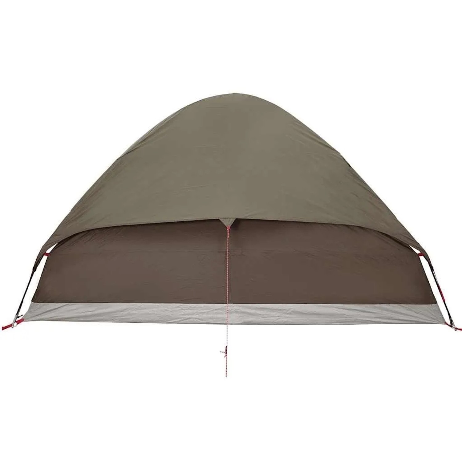 Braunes Kuppel-Campingzelt für 2 Personen mit zweifarbigem Design und Regendach. Ideal für Camping.