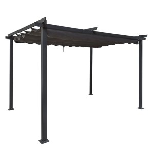 osoltus 3x3 Pergola mit Ausziehbarem Dach Terrassenüberdachung 9x9cm Pfosten