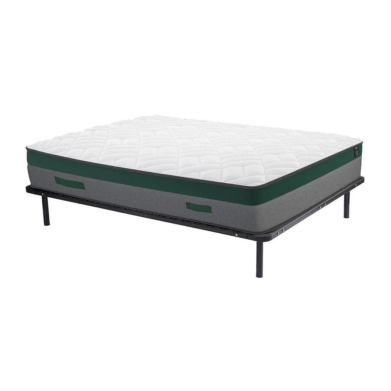 Vente-unique Matratze Und Lattenrost Prestige Schwarz 188 cm  190 cm  3.8 cm