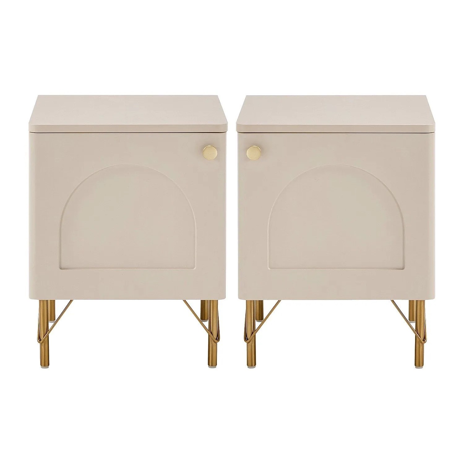 Vente-unique Nachttisch Alobara Beige  Goldfarben 40 cm