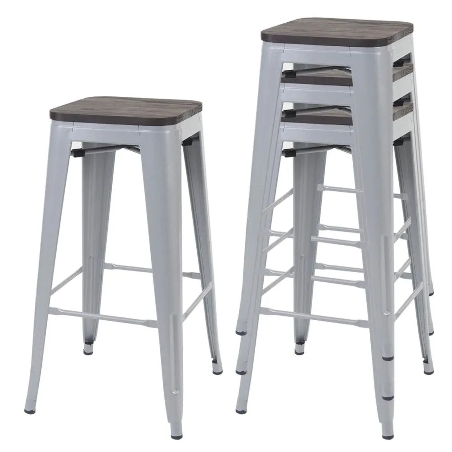 MCW Barhocker A73 4er-Set Grau