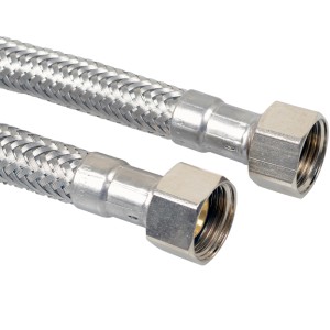 Flexibler Kirchhoff Anschlussschlauch, 1000 mm lang, mit 3/8 Zoll Innengewinde Anschlüssen.