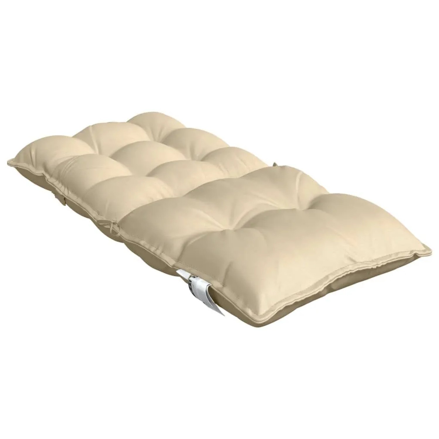 Beige Niedriglehner-Auflage aus Oxford-Gewebe. Gepolstertes Sitzkissen für Gartenstühle, 100x50 cm.