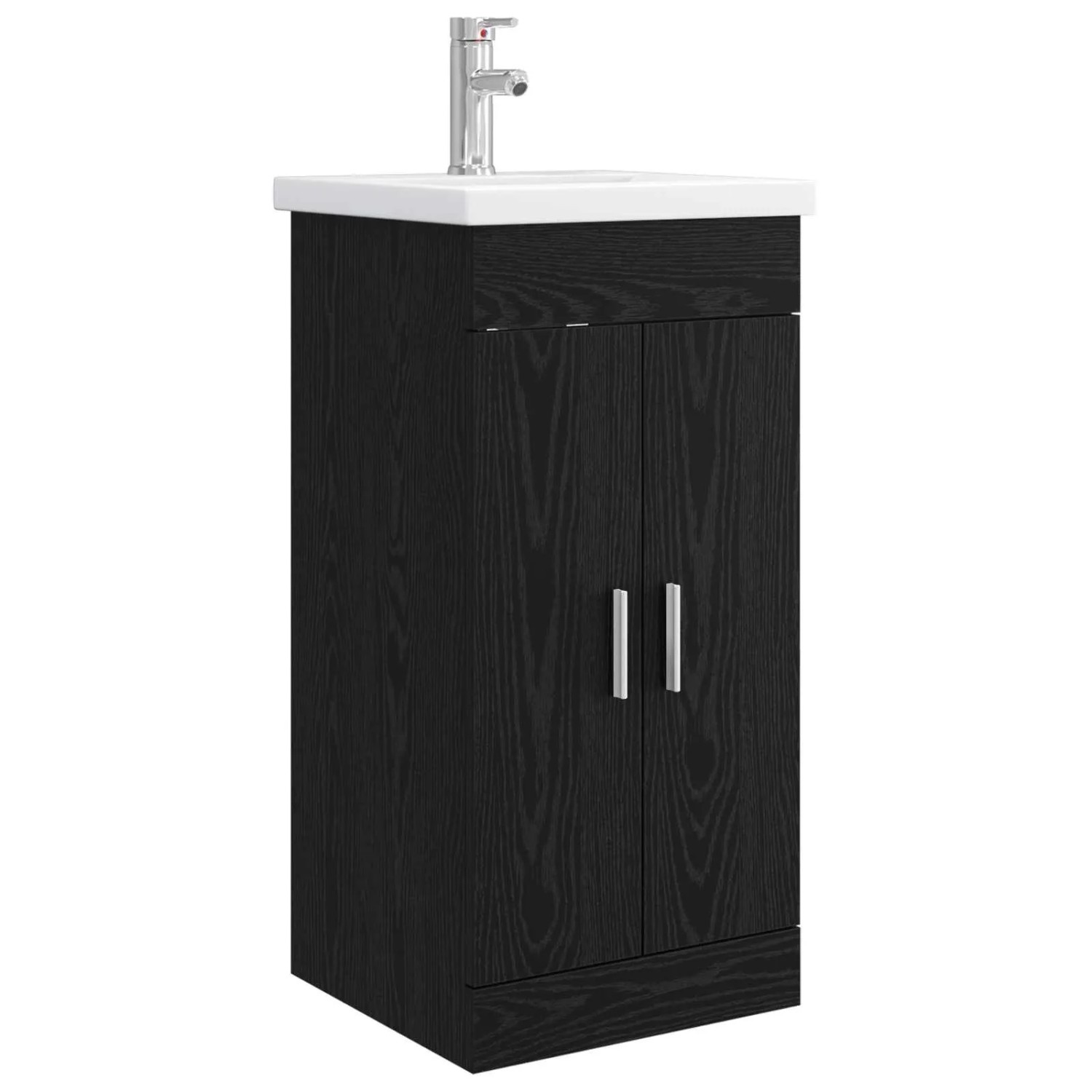 vidaXL Badezimmerschrank mit Waschbecken Schwarze Eiche 890673