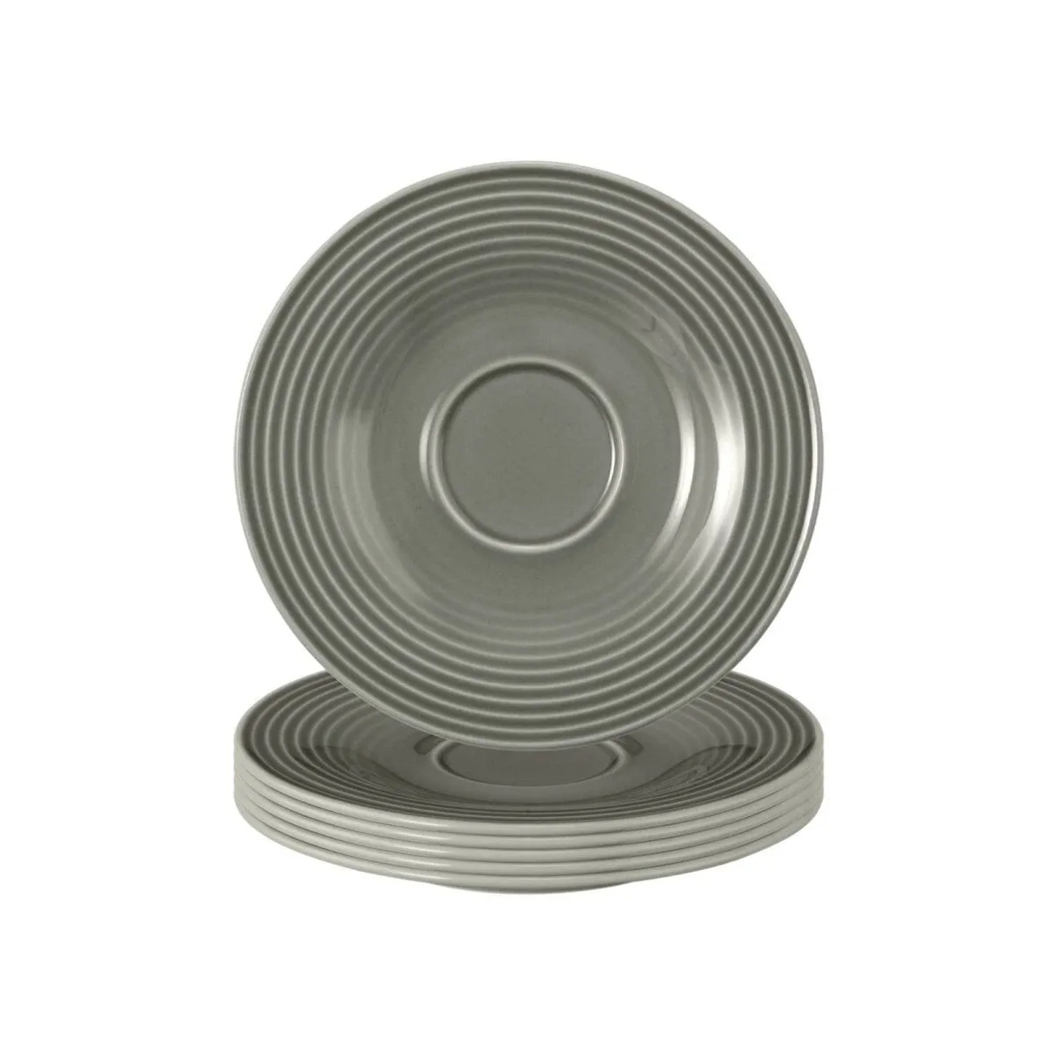 Seltmann Weiden Beat Color Glaze Untertasse 13,7 cm 6er Set Perlgrau