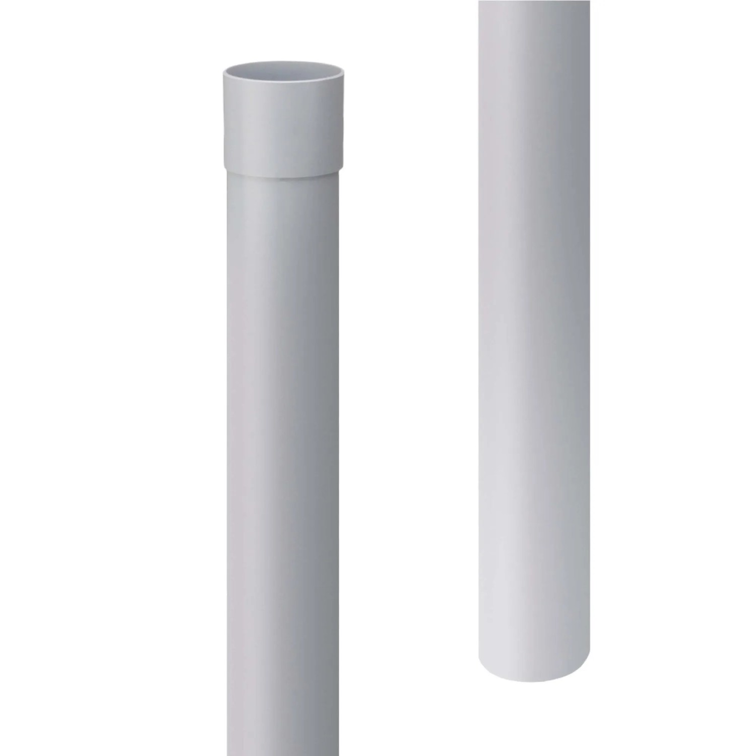 Inefa Regenrinnen Fallrohr 100cm DN 50 PVC Grau Ableitung von Regenwasser